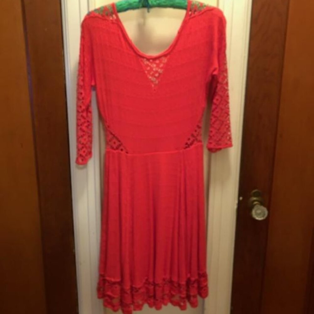 Free People Tangerine Macrame Dress